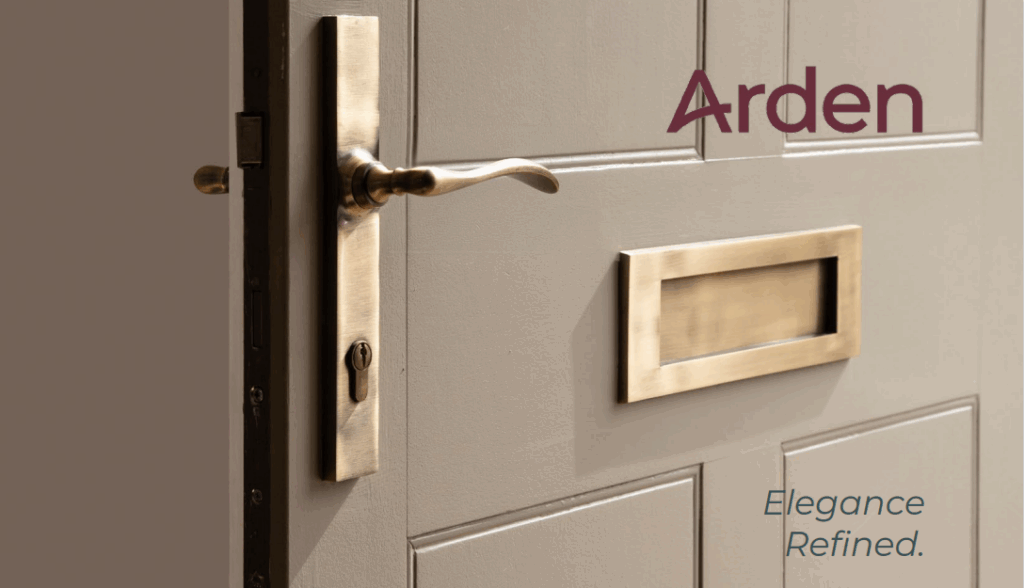 front door handle and letterbox