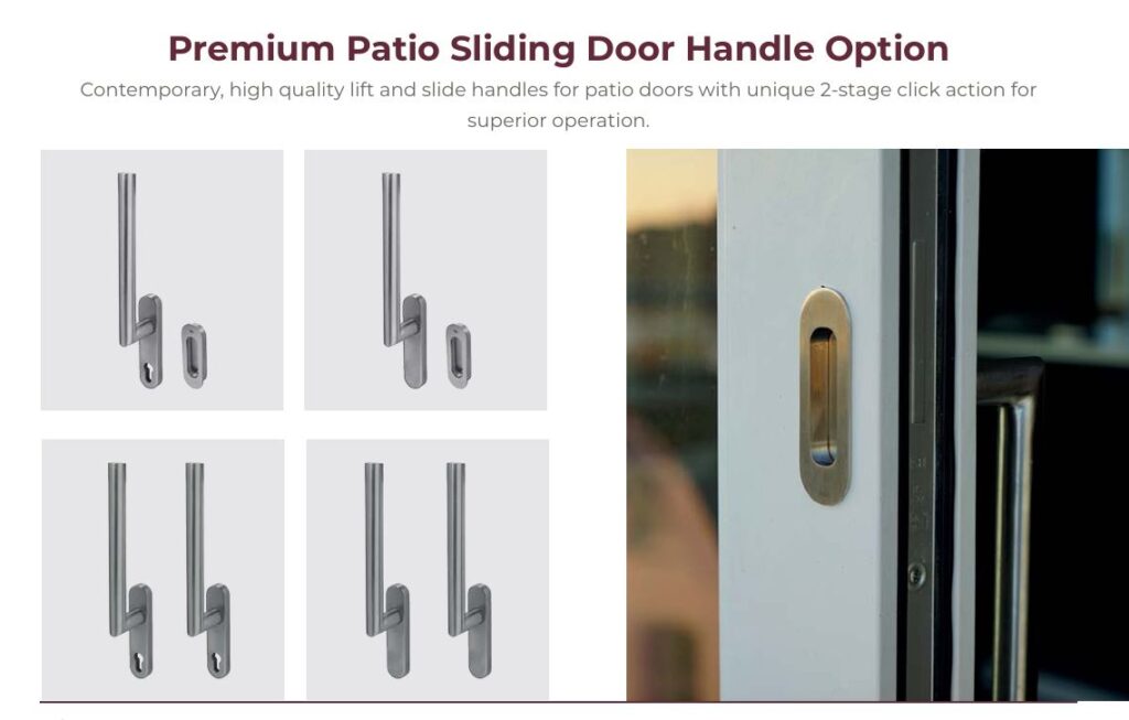 R=Timber Sliding Patio Door Handle Options