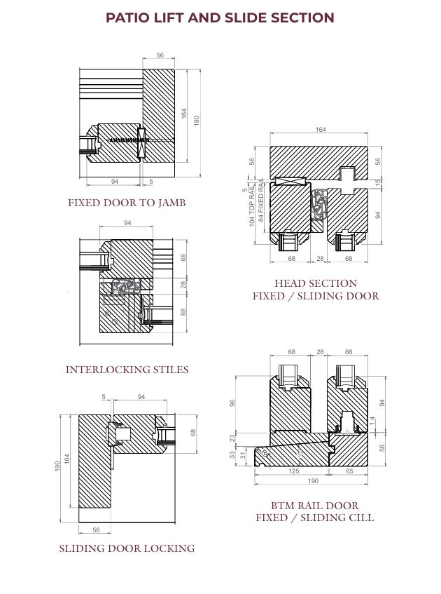 Sliding PAtio Section drawings 