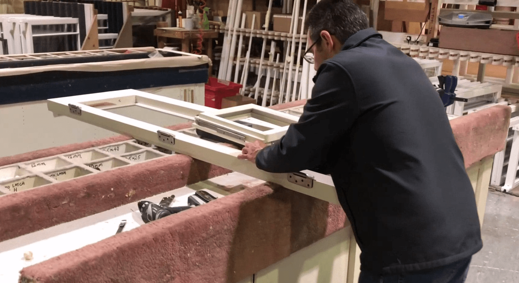 Man Glazing Timber Windows and Doors